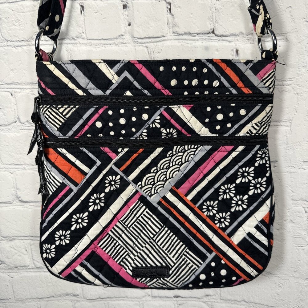 Vera Bradley Triple Zip Hipster Crossbody Purse Bag Northern Stripes Pocketbook
